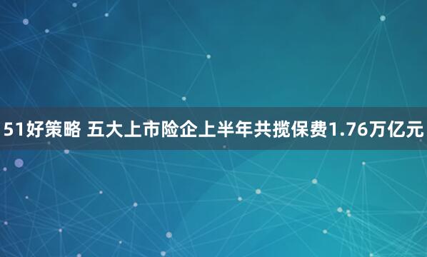 51好策略 五大上市险企上半年共揽保费1.76万亿元