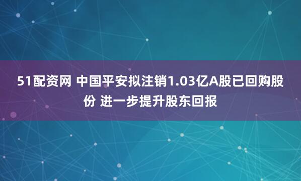 51配资网 中国平安拟注销1.03亿A股已回购股份 进一步提升股东回报